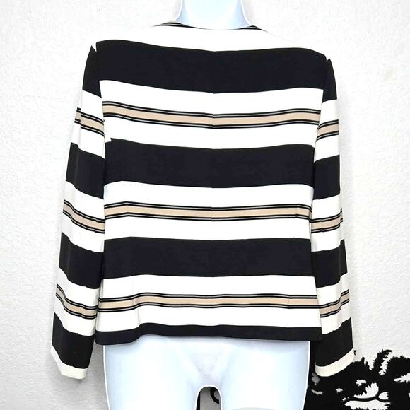 Tahari Arthur S. Levine Women's Cropped Striped Blazer Jacket Size 14 - Picture 2 of 4